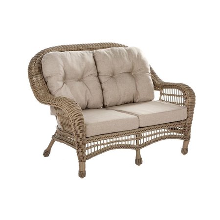 W UNLIMITED Outdoor Garden Saturn Collection Light Brown Patio Loveseat Chair SW1308-LS